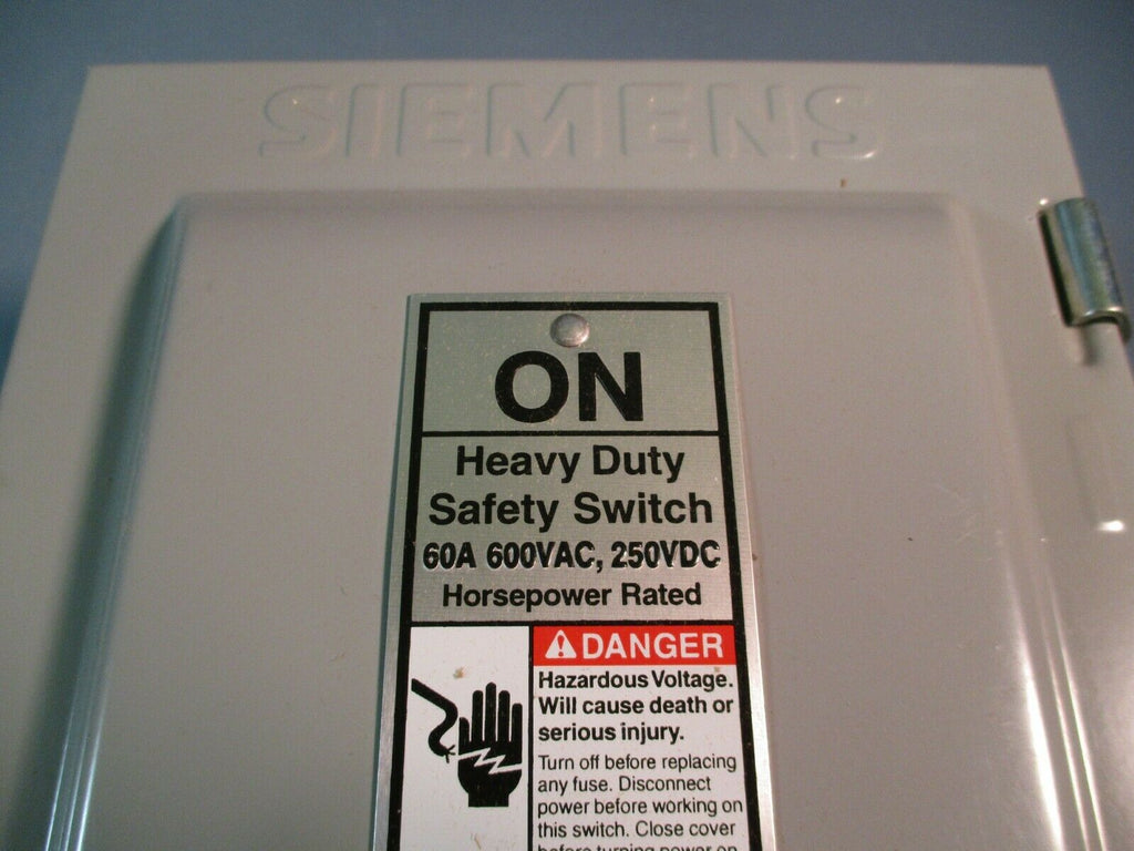Siemens Heavy Duty Safety Switch HNF362JH 3P 60A 600V250VDC NEW IN BO