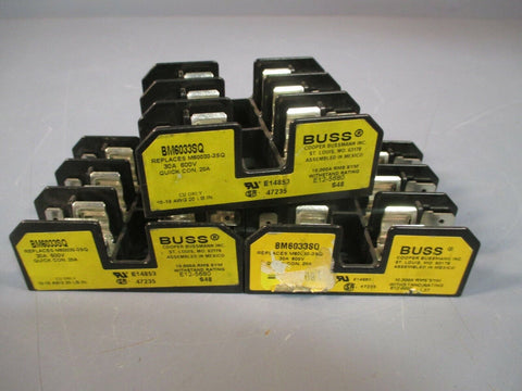 Bussmann Fuseblock 600V 30A Buss 10 AWG - 3 Pole (Lot of 3) BM6033SQ