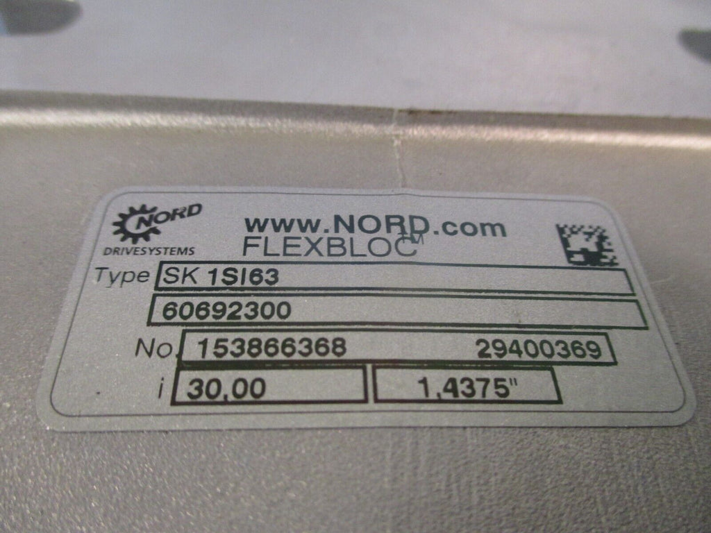 NORD FLEXBLOC GEARBOX 301 CFACE TYPE SK 1SI63 60692300 eTech Surplus