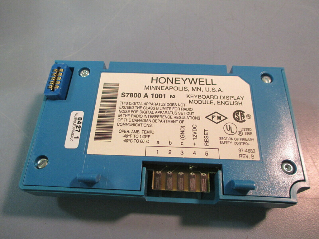 Honeywell Burner Keyboard Display Module For 7800 Series Control S7800