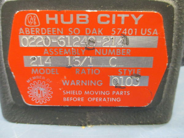 Hub-City Model 214 15:1 Ratio 0220-61248 Gear Reducer - Used | eTech ...