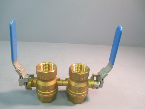 Rub Inc. Brass Ball Valve 1-1/4 In 200 PSI, Hand Operated Lot of Two S.93