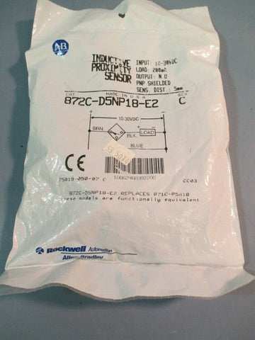 ALLEN BRADLEY 872C-D5NP18-E2 SER. C INDUCTIVE PROXIMITY SENSOR FACTORY SEALED