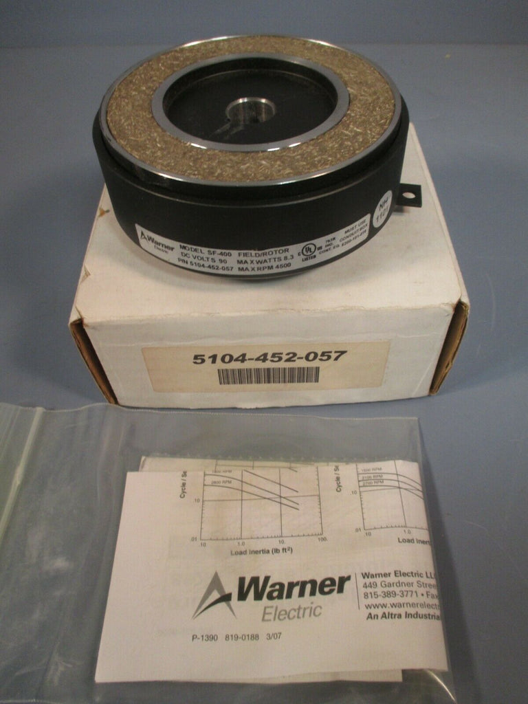 Warner Electric Field/Rotor 90 DC Volts SF400 5104452057 eTech Surplus