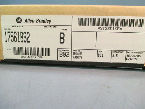 Allen Bradley ControlLogix 32-Point DC Input Module 1756-IB32 Ser B (10-31.2V)