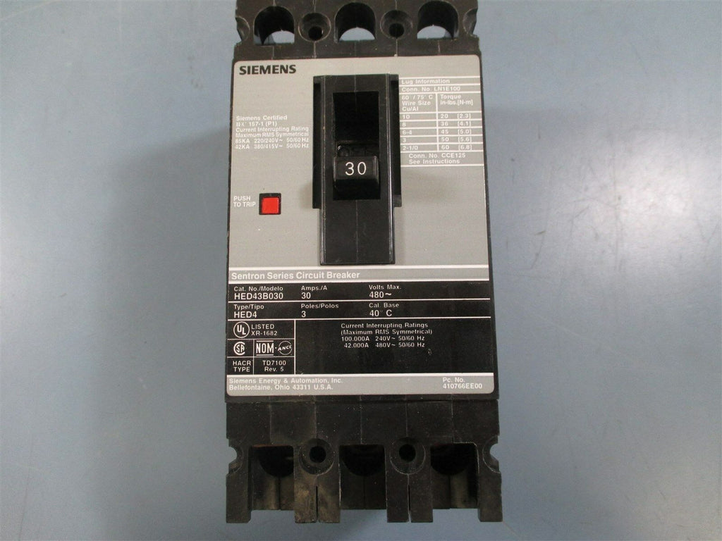 Siemens HED43B030 Circuit Breaker - New