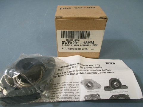 PTI 2-BOLT FLANGE BEARING-12MM OWFK201 FLCTE-12