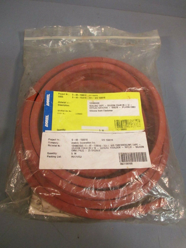 ANDRITZ SEALING TAPE SILICON FOAM 20 X 10 131882459 eTech Surplus