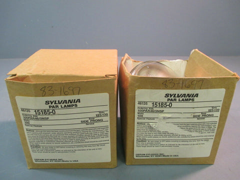 SYLVANIA INCANDESCENT LAMP LIGHT BULB 100 WATTS 15185-0 LOT OF TWO