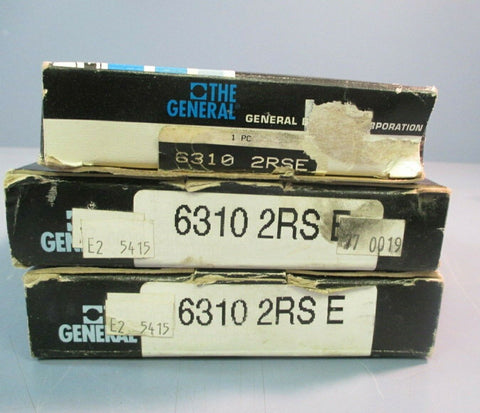 General Single Row Radial Bearing Ball 6310 2RSE Lot of Three