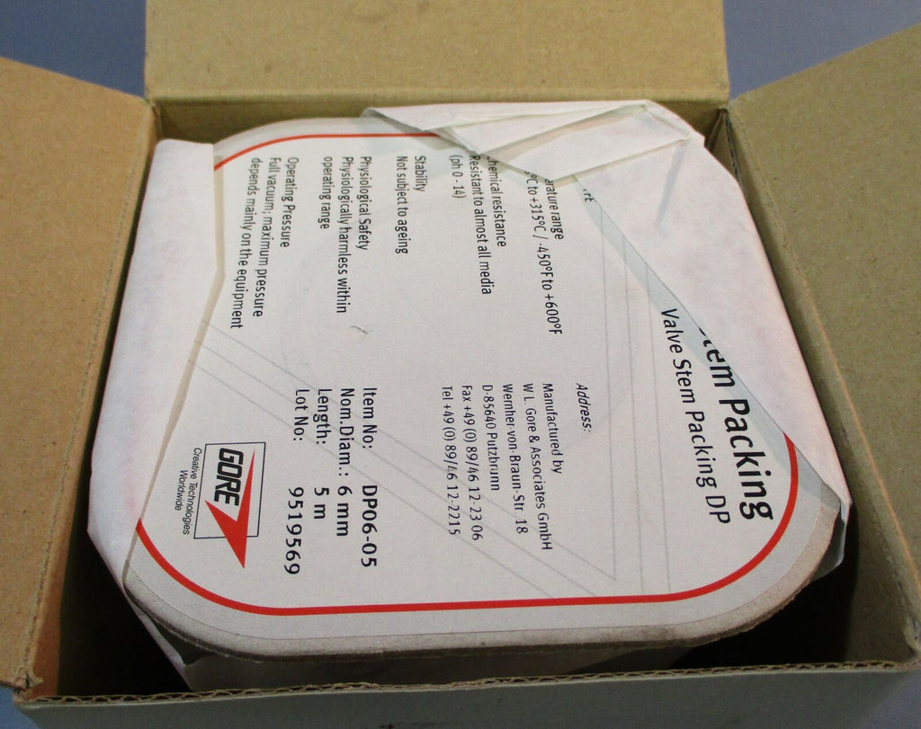 Gore Valve Stem Packing DP0605 NEW IN BOX eTech Surplus