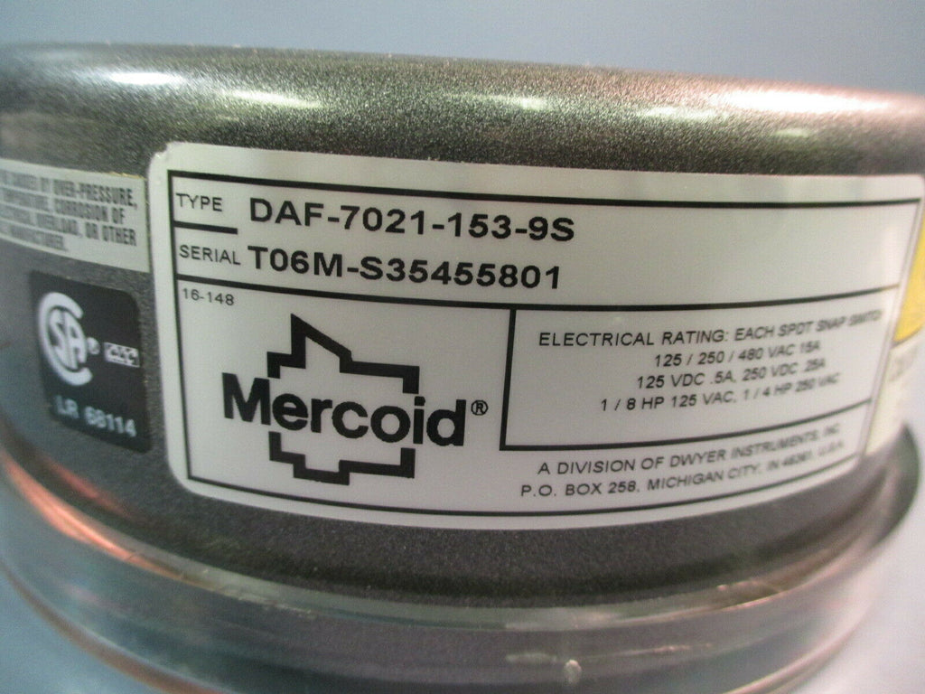 Mercoid Series Dads Bourdon Tube Pressure Switch 10 To 300 Psi Da 702 Etech Surplus 1479