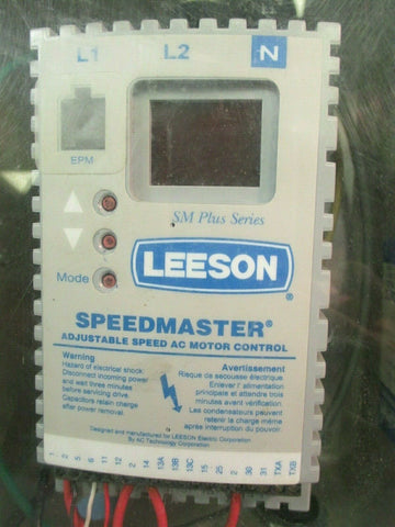 LEESON SM PLUS SERIES SPEEDMASTER ADJUSTABLE SPEED AC MOTOR CONTROL 174451