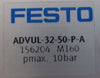 Festo ADVUL-32-50-P-A 156204 DBL Acting Pneumatic Cylinder 32mm Bore, 50mm Strk.