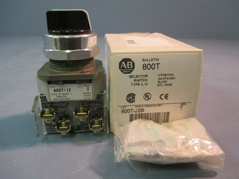 ALLEN BRADLEY SELECTOR SWITCH 3 POSITION MAINTAINED TYPE 4, 13 SER. T 800T-J2B