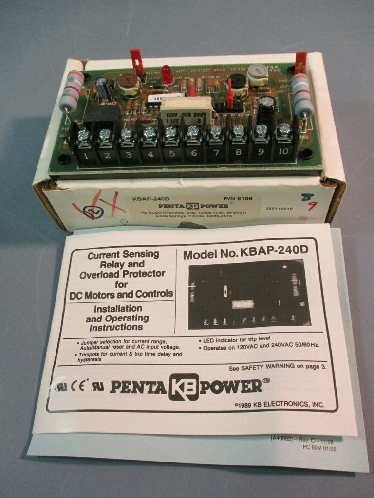Penta Power KB Electronics Printed Overload Protector, Current Sensing KBAP-240D