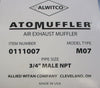 Alwitco AtoMuffler 0111007 Air Exhaust Muffler M07 3/4" Male NPT