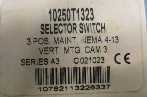 (Lot of 2) Eaton Cutler Hammer 10250T1323 3-Pos. Selector Switch Nema 4-13