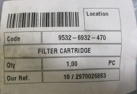 GEA 9532-6932-470 Filter Cartridge With O-Ring Filter Element, Fluid Cartridge