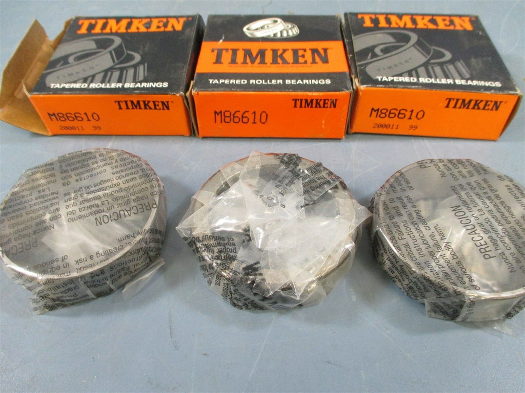 Timken M86610 Tapered Roller Bearing Cup Lot of 3 - New