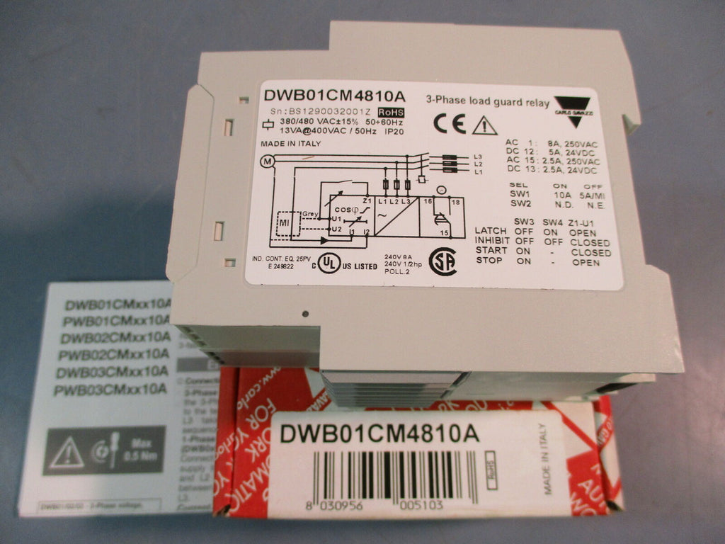 NIB Carlo Gavazzi DWB01CM4810A 3 Phase Load Guard Monitoring Relay