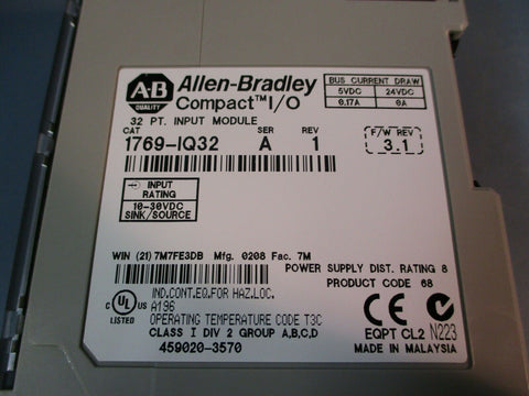 Allen-Bradley Compact I/O Input Module 1769-IQ32: Ser A, Rev 1