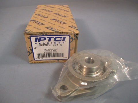 IPTCI BEARINGS 1/2" Bore 2-Bolt Flange Bearing Stainless Steel SUCSFL 204 8