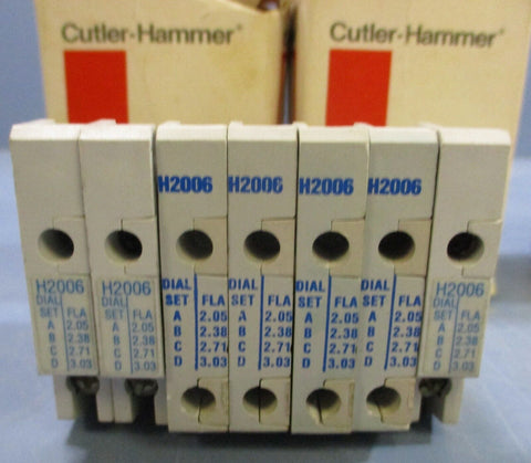 (Lot of 13) Eaton Cutler Hammer (Lot of 6 H2006B-3 Lot of 7 H2006-3) Heater Pack