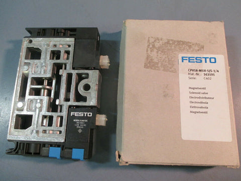 Festo 163191 Solenoid Valve CPV18-M1H-5JS-1/4 Coil MSEB-3-24V Ser C402