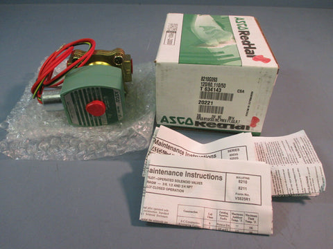 ASCO Red Hat Solenoid Valve 8210G093 2W NC 120/60 3/8"