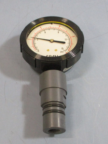 Span 02-1380-T Liquid Filled Pressure Gauge 0-15PSI E.P.D.M. KEM-X/SUBZ-11