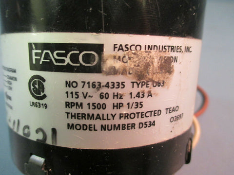 Fasco Electric Motor 7163-4335 LR6319 115V Type U63