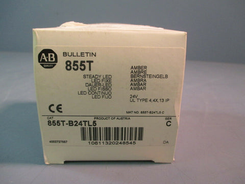 Allen Bradley Steady LED Amber Stacklight Ser C 855T-B24TL5