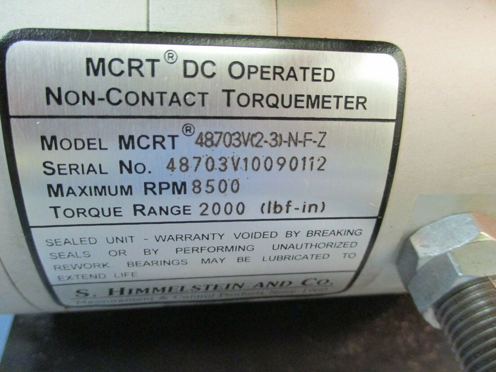 MCRT DC Operated Non-Contact Torquemeter Model MCRT 48703V(2-3)-N-F-Z Used