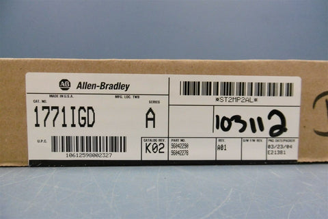 NIB Sealed Allen Bradley 1771-IGD Input Module Series A K02 REV