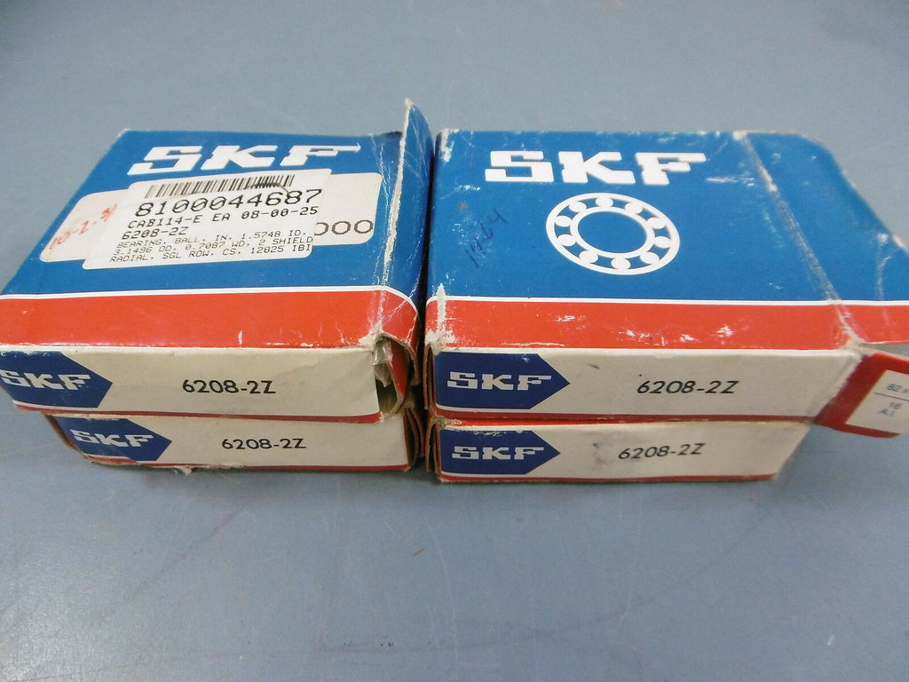 4 Nib SKF 6208-2Z Ball Bearing ID 40mm OD 80mm