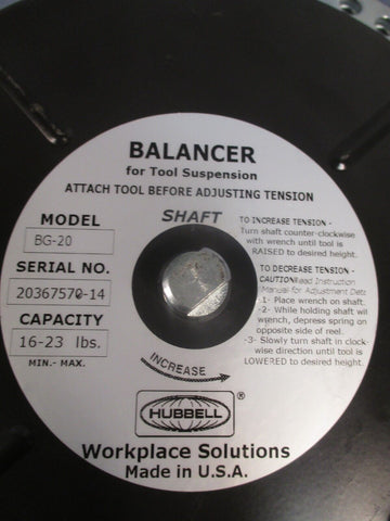 Hubbell Tool Balancer Wheel 16-23 lb. Model# BG-20
