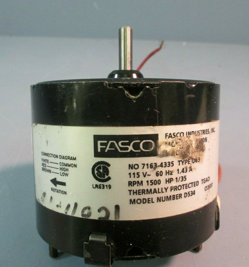 Fasco Electric Motor 7163-4335 LR6319 115V Type U63