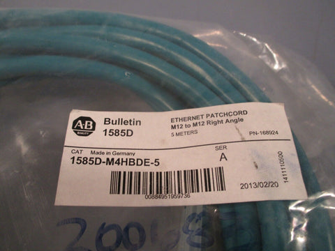 Allen-Bradley Ethernet PATCHCORD M12 to M12 Right Angle Ser. A 1585D-M4HBDE-5