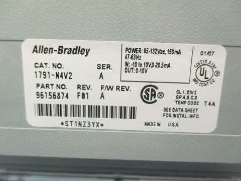 Allen Bradley Distributed Analog Module CAT 1791-N4V2 Ser A