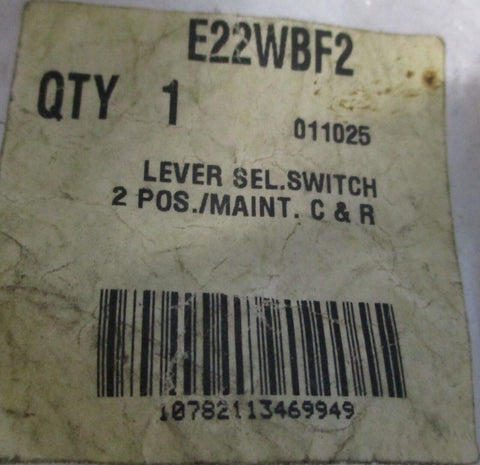 (Lot of 3) Eaton Cutler Hammer E22WBF2 2-Pos. Selector Switch Lever Red