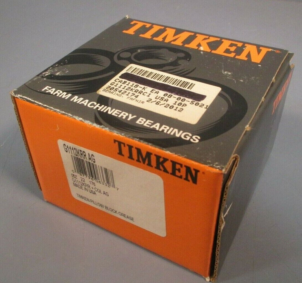 TIMKEN/FAFNIR PILLOW BLOCK BEARING GREASE G1112KRR + COL AG eTech Surplus