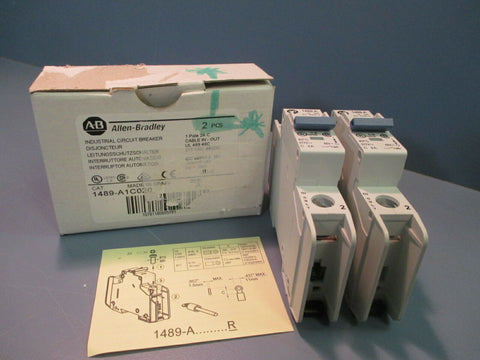 Allen Bradley Circuit Breaker 1 Pole 2A 1489-A1C020 Ser A 2pcs