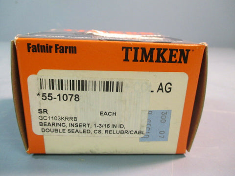 Timken Fafnir Ball Bearings Double Sealed 1-3/16 IN ID GC1103KRRB + COL AG