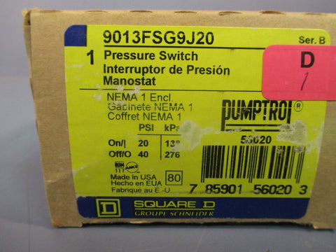 Square D Pressure Switch Ser. B 9013FSG9J20