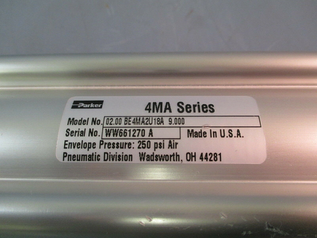 Parker 4MA Series 02.00 BE4MA2U18A 9.000 Pneumatic Air Cylinder 250 PS
