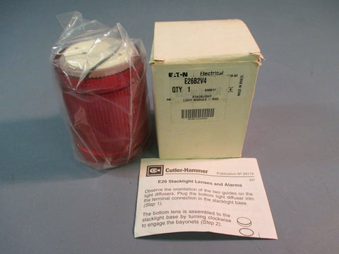 EATON CUTLER HAMMER RED LENS STACKLIGHT LIGHT MODULE E26B2V4