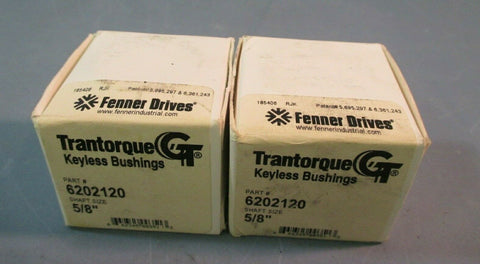 TRANTORQUE GT 5/8" SHAFT KEYLESS BUSHING FENNER DRIVES 6202120 LOT OF TWO