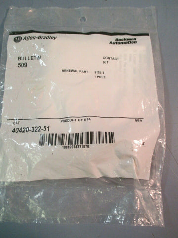 Allen Bradley Contact Kit 40420-322-51 Size 2 1 Pole NIB