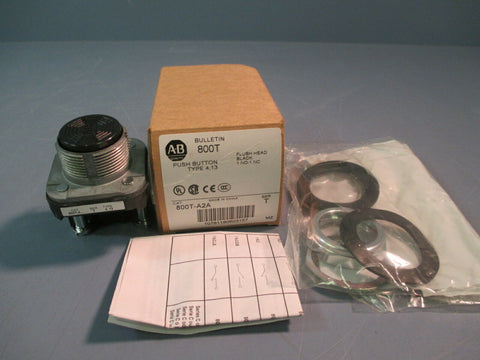 Allen Bradley Push Button Momentary Black Flush 1 NO/1 NC 800T-A2A Series T